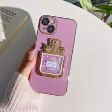 画像をギャラリービューアに読み込む, 香水瓶型フレグランススタンドキラキラ流砂くすみカラーツヤ光沢立体かわいいスマホケースアイフォンケースiPhone Z056
