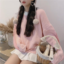 画像をギャラリービューアに読み込む, 韓国風スウィート配色切り替えゆったり合わせやすいセーター
