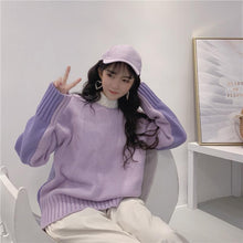 画像をギャラリービューアに読み込む, 韓国風スウィート配色切り替えゆったり合わせやすいセーター
