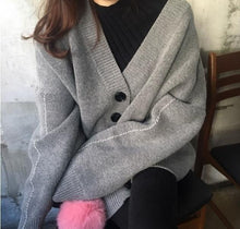 画像をギャラリービューアに読み込む, 秋冬新作ファッション韓国風Vネック保温４色厚いカーディガン

