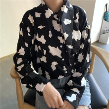 画像をギャラリービューアに読み込む, 韓国風独特模様プリント着やせ柔らか生地高品質カジュアルシャツ

