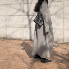 画像をギャラリービューアに読み込む, 秋冬カジュアル韓国風ファッションchicレトロ２色シンプル膝下丈保温カーディガン
