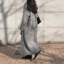 画像をギャラリービューアに読み込む, 秋冬カジュアル韓国風ファッションchicレトロ２色シンプル膝下丈保温カーディガン
